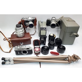 Lot of Vintage Soviet Union Cameras & Equipment