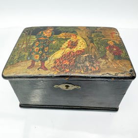 Antique Signed Russian Lacquer Box