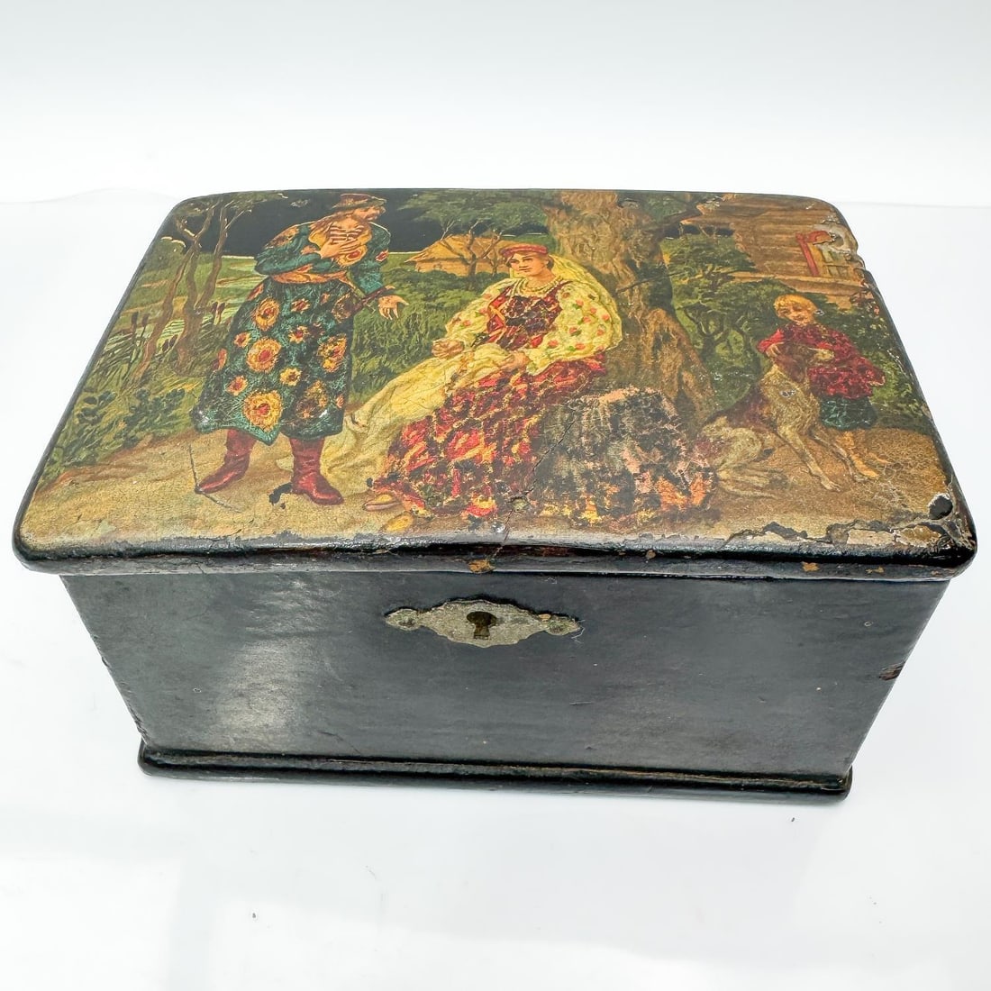 Antique Signed Russian Lacquer Box (1 of 4)