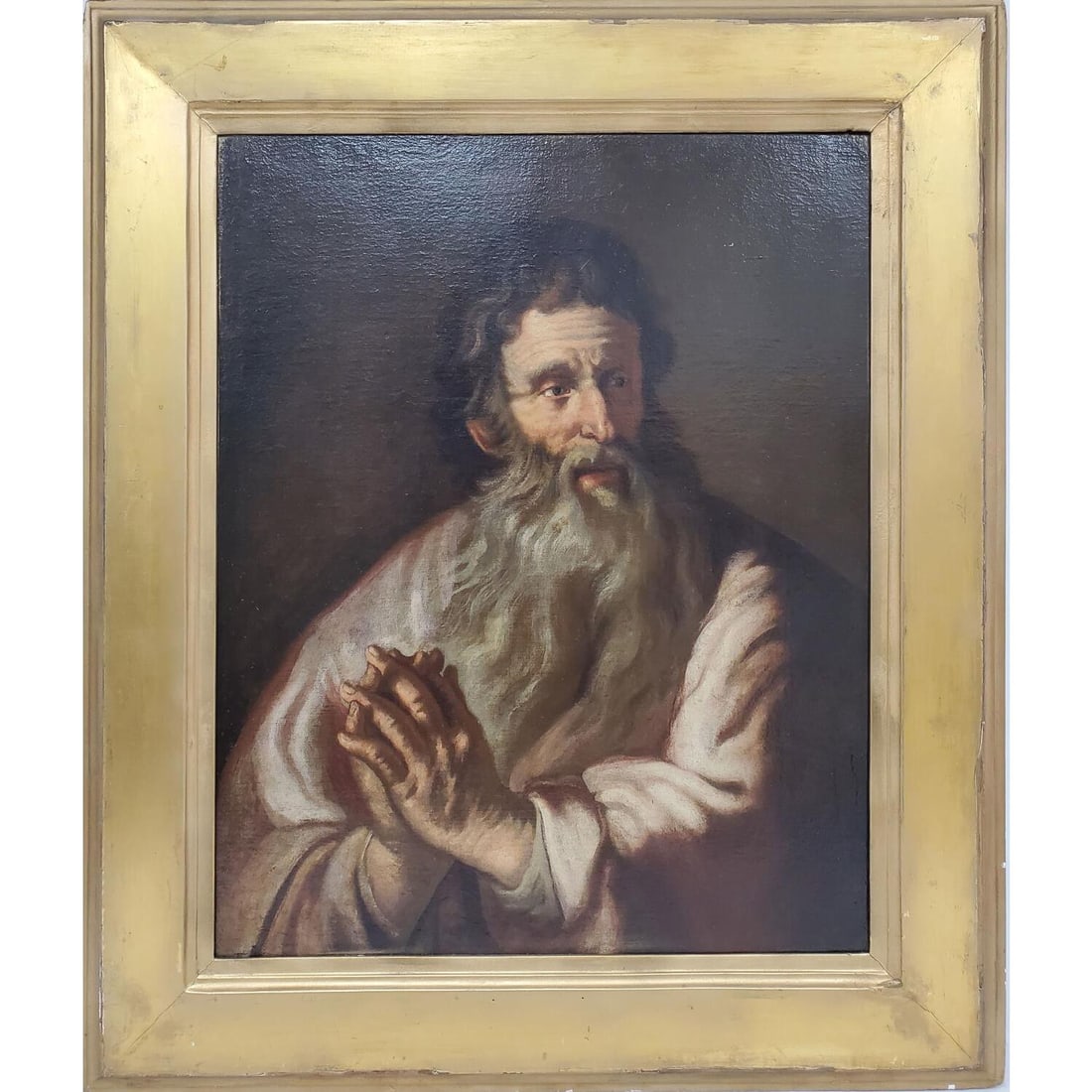 Old Master 18th c. Framed Oil Painting of a Saint (1 of 5)