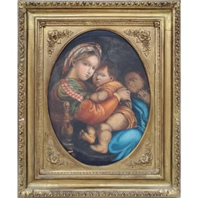 Antique Oil Painting After Raphael