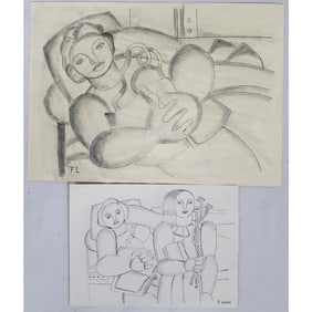 After Fernand Leger, 2 Pencil Drawings on Paper