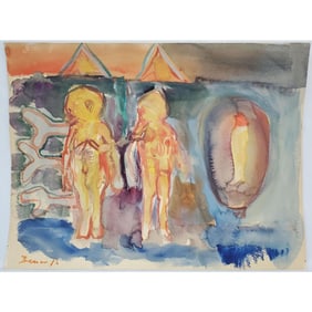 Adolf Benca, American(b.1959) Watercolor Painting