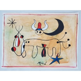 After Joan Miro, Spanish-French(1893-1983) Drawing