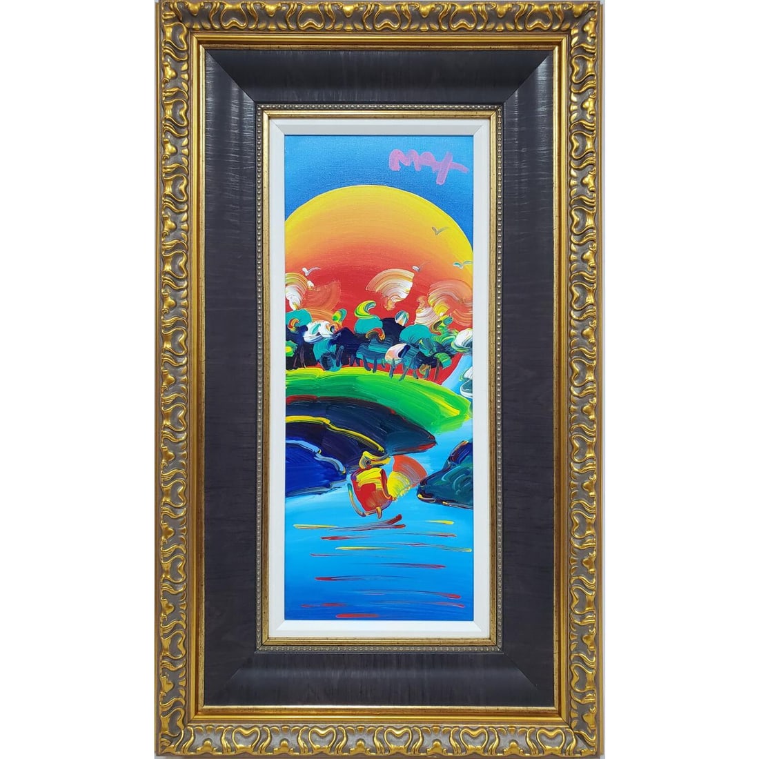 Peter Max (American, Born 1937) Painting: Peter Max (American, Born 1937) Painting Acrylic on Canvas "Without Borders". Signed Upper Right & Marked & Dated 2018 on Verso Along w/ Numbers Confirming This To be a Painting in His Archives. In Or