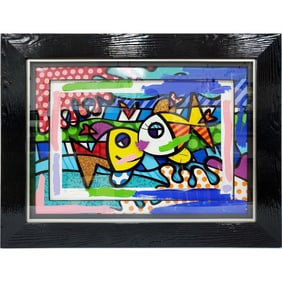 Romero Britto (American, b.1963) 3-D Mixed Media