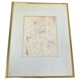 After Salvador Dali 1970s Etching "Autumn"