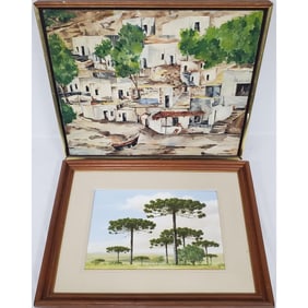 Lot of 2 Vintage Paintings Oil on Canvas