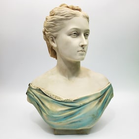 Antique Copeland Hand Colored Parian Bust