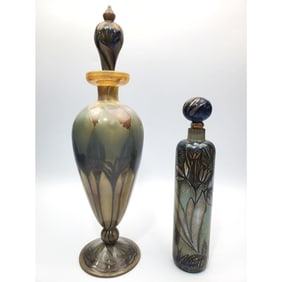 2 Vintage Vera Walther Covered Bottles