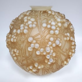 Antique R. Lalique "Druide" Opalescent Glass Vase