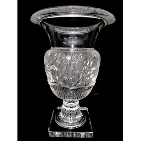 Vintage Lalique France "Versailles" Art Glass Vase