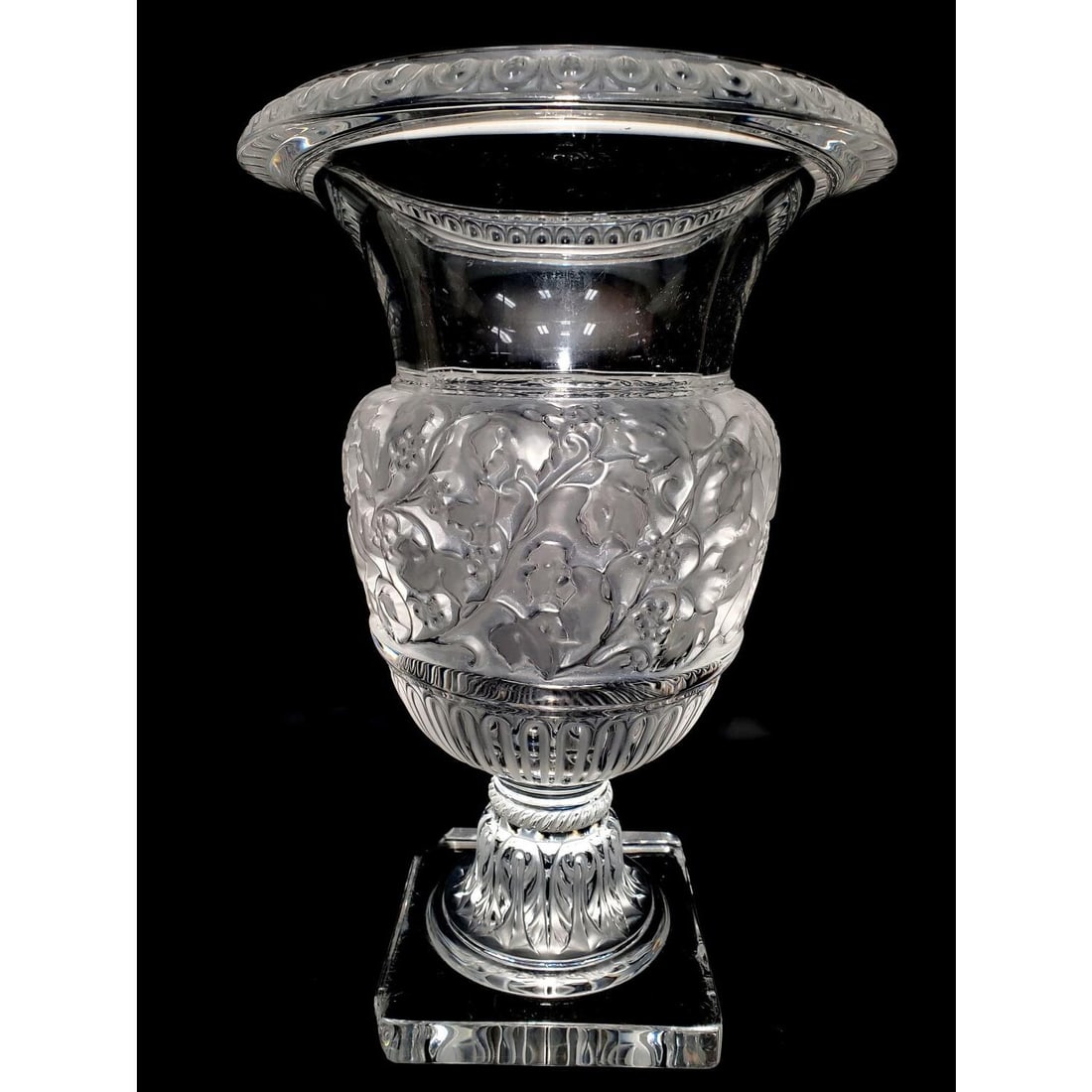 Vintage Lalique France "Versailles" Art Glass Vase (1 of 9)