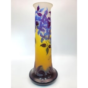 Galle French Art Nouveau Cameo Glass Vase