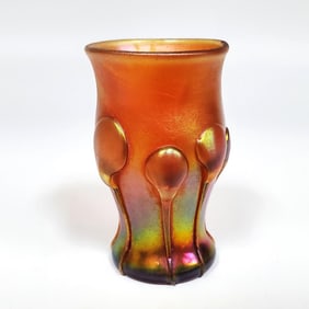 L.C. Tiffany Miniature Iridescent Teardrop Cup