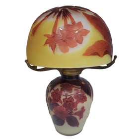 Galle French Art Nouveau Cameo Glass Lamp