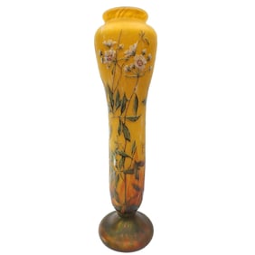 Daum Nancy Art Nouveau Large Cameo Glass Vase