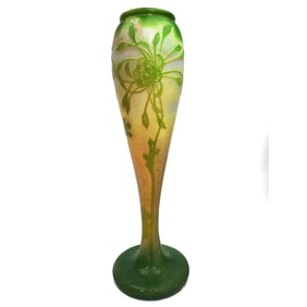 Daum Nancy Art Nouveau Large Cameo Glass Vase