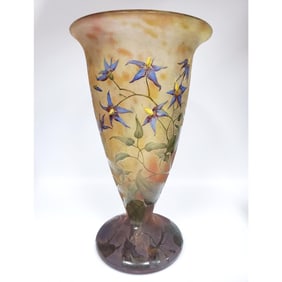 Daum Nancy French Art Nouveau Enameled Vase