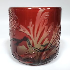 Galle Internally Decorated Intaglio Glass Vase