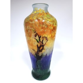 Daum Nancy Vitrified Impressionistic Vase