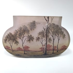 Daum Nancy  Art Nouveau Enameled Cameo Glass Vase