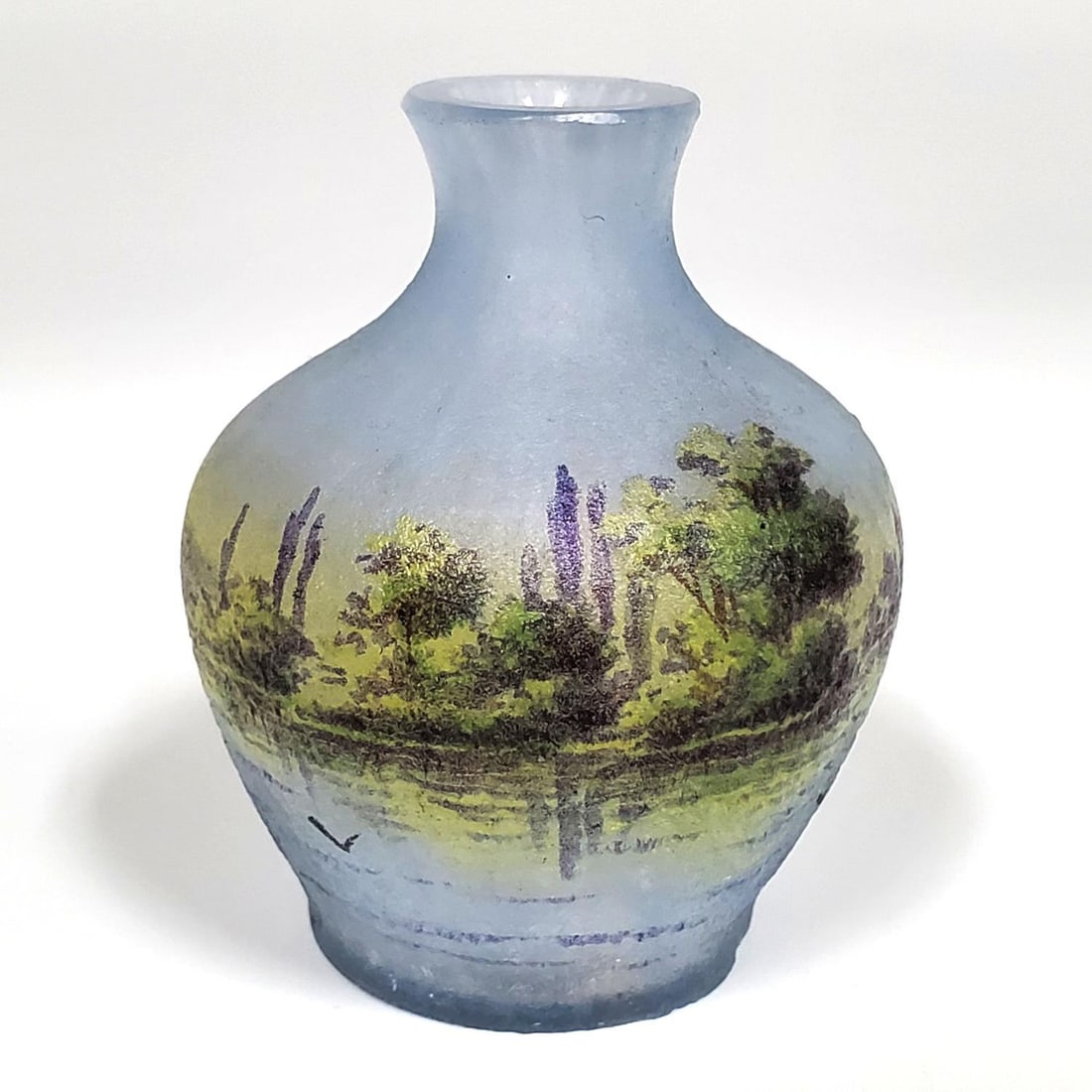 Miniature Daum Nancy Enameled Glass Vase (1 of 3)