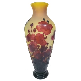 Large Galle French Art Nouveau Cameo Glass Vase