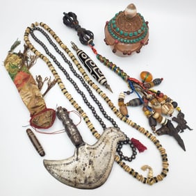 Tibetan Lot of 7 Prayer Items