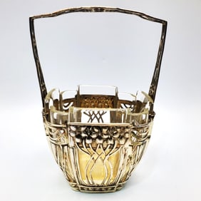 Art Nouveau Reticulated Sterling Silver Basket
