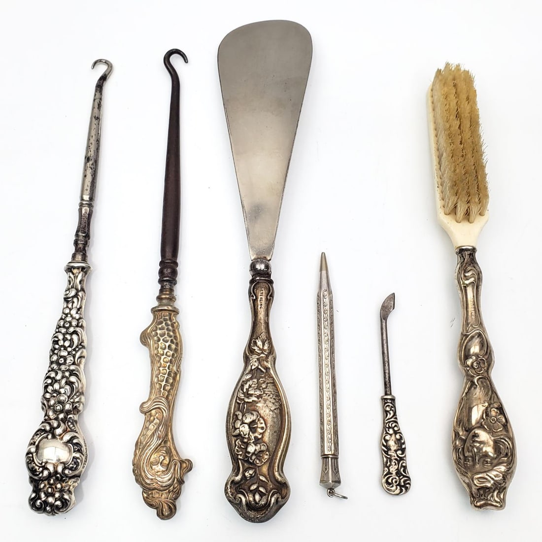 Lot of 6 Antique Art Nouveau Silver Handled Items (1 of 4)