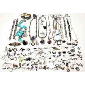 Large Lot of Vintage Sterling Silver Jewelry