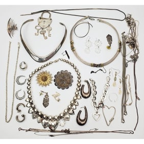 Large Lot of Vintage Sterling Silver Jewelry