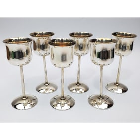 Lot of 6 Antique German Silver Schnapps Cups