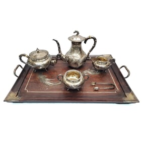 Exceptional Antique Chinese 6 Piece Sterling Silve
