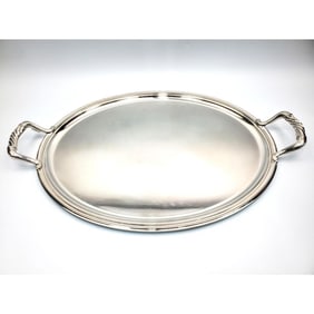 Large Vintage Christofle France Silver Plated Tray