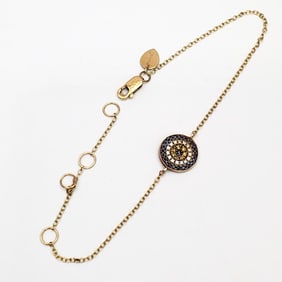 "Miera T." 14K  Gold, Diamonds & Sapphire Bracelet