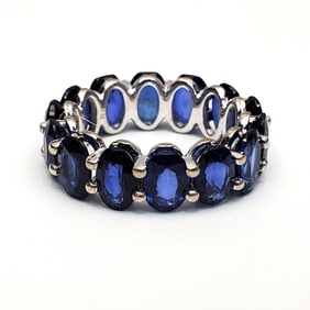 14K White Gold & Sapphire Eternity Band Ring