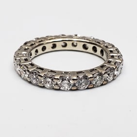 14K White Gold & Diamond Eternity Band Ring