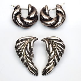 2 Pairs of Tiffany & Co Sterling Silver Earrings