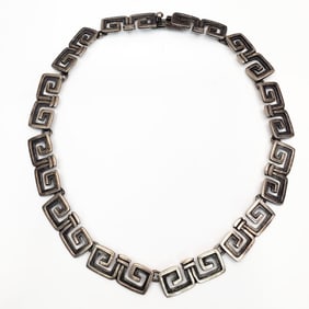 Margot De Taxco Signed Sterling Silver MCM Neckla
