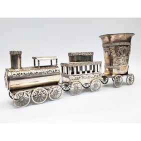 Heavy Judaica Sterling Silver "Train Set"