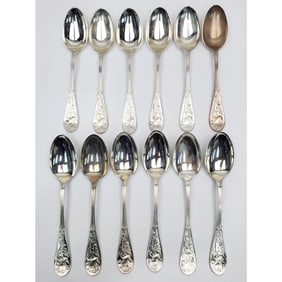 12 Tiffany & Co Sterling Silver Audubon Teaspoons
