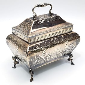 Antique English Sterling Silver Covered Box Casket