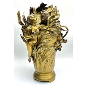 Jean Ferville, French (Late 19th C.) Bronze Vase