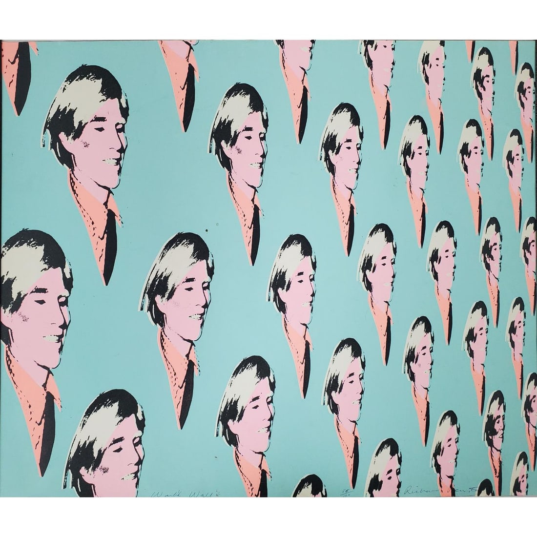 Richard Bernstein, American (1939-2002) Silkscreen: Richard Bernstein, American (1939-2002), Silkscreen on Paper, "Wahrol Wall". Pen Signed Lower Right, Described Lower Left & Numbered "86/100" Lower Middle. Unframed. Condition: Generally Very Good w/