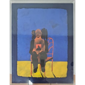 Signed Painting Oil on Heavy Handmade Paper