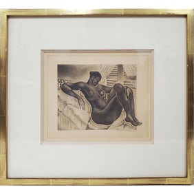 Signed Black & White Etching "Thais" c.1920's