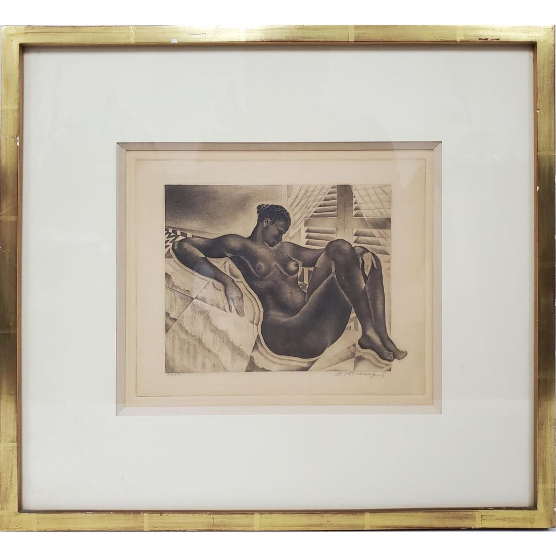 Signed Black & White Etching "Thais" c.1920's (1 of 3)