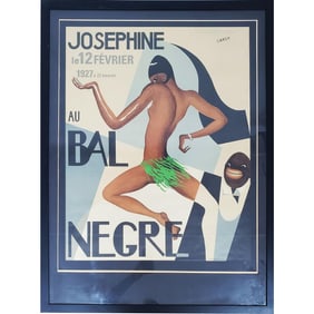 Rare Poster of Josephie Baker "Bal Negre" c.1927